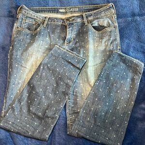 NWOT Old Navy Rockstar Skinny Blue Jeans with stars